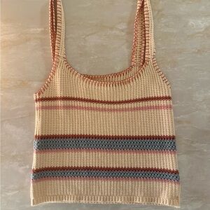Bishop + Young Striped Knit Tank Top Sz S